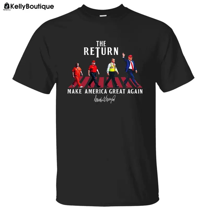 The Return to White House Trump Won 2024 Election Inauguration 47th President Graphic Printed Unisex Classic Cotton T-Shirt