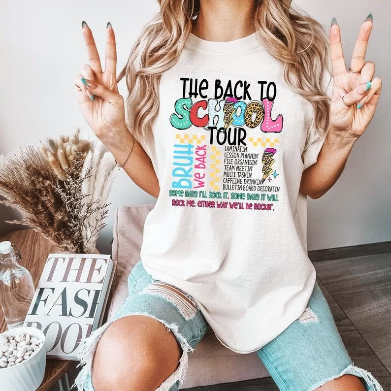 The back to school tour Shirt, Bruh we back Teacher Gift, First Day of School for Teachers, Back to school, school doodles T-shirt, sweater and Hoodie