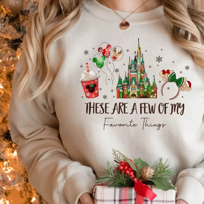 These Are a Few of My Favorite Things Cartoon Xmas Shirt, Cartoon Snacks Shirt, Xmas Castle Shirt, Magic Kingdom Shirt,...
