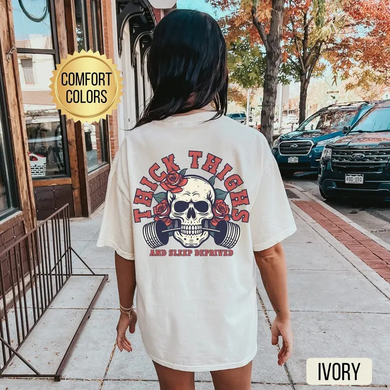 Thick Thighs And Sleep Deprived Shirt s Muscle Mommy Pump Cover T Shirt Weightlifting Shirt Work Out Shirt Gym Pump Coverstyle{n002}2