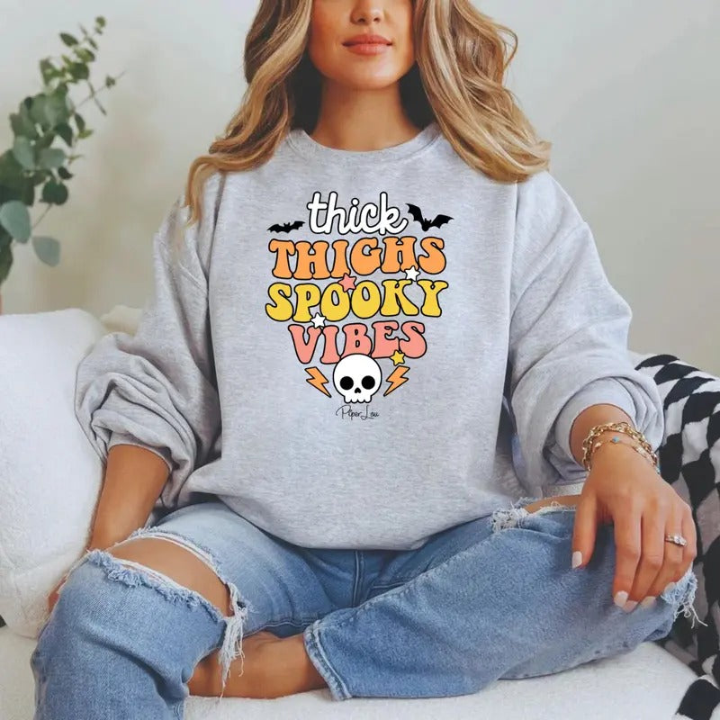 Thick Thighs Spooky Vibes Sweatshirt Classic Womenswear