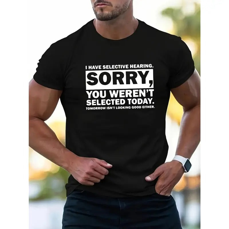 Thickened Boutique Cotton Round Neck Short Sleeve Funny Letter Printed T-Shirt - High-Quality Summer Men's Clothing - Breathable, Soft, and Comfortable Casual Wear for Outdoor Activities Made in USA