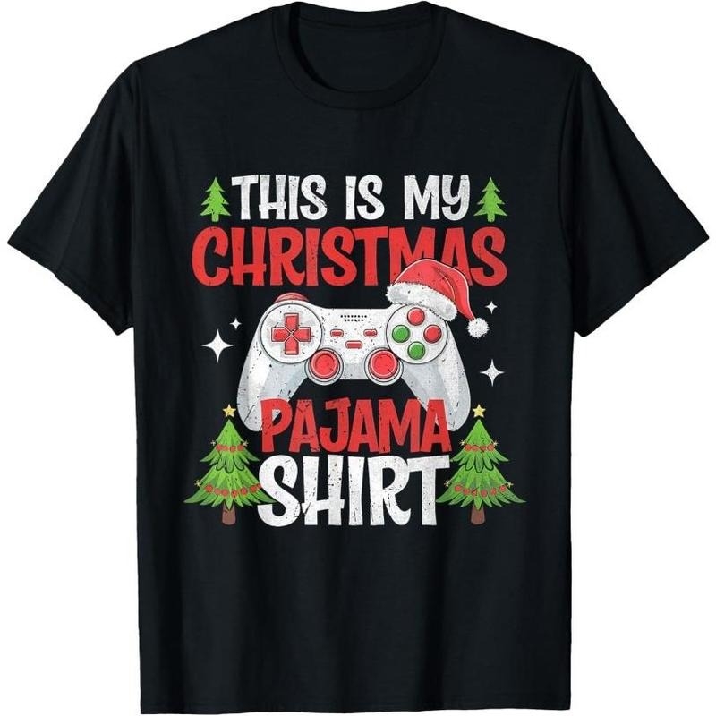 This Is My Christmas Pajama Shirt Video Game For Boys Gamer T-Shirt Made in USA