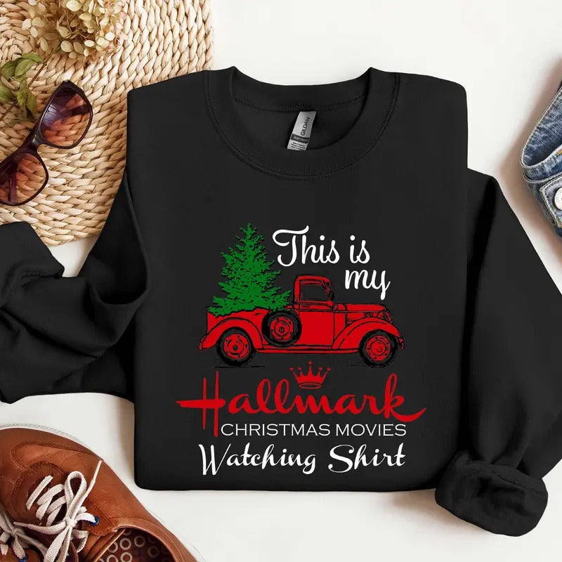 This Is My Movie Watching Sweatshirts, Hallmark Christmas Movies Shirt, Holiday Spirit Shirt, Gift For Her, Cute Christmas Shirt, Christmas Gift, Christmas Vibes, Christmas Season