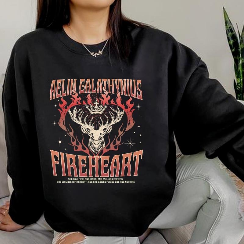 Throne Of Glass Shirt, Aelin Galathynius Sweatshirt, Fantasic Book Tee Shirt, Fire Heart Shirt, Book Reader Shirt, Gift For Bookish