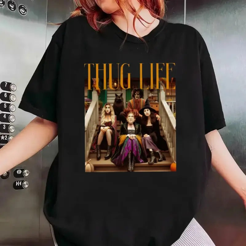 Thug Life Bad Witches Tshirt, Retro Witches Movie Tshirt, Retro Halloween Character Tshirt, Thug Life Tshirt, Unisex Short Sleeve Tee Shirt