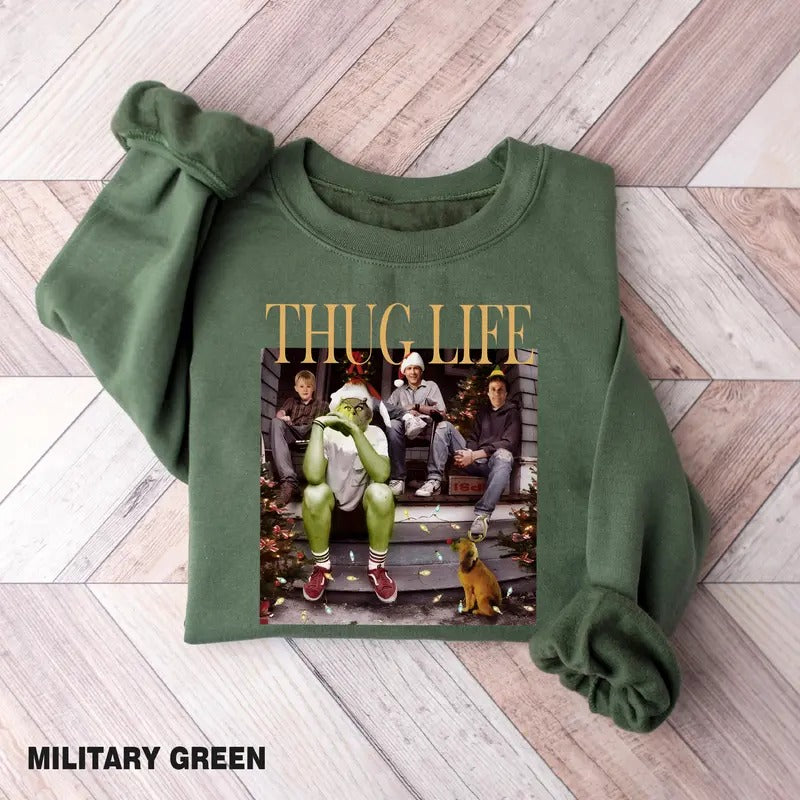 Thug Life Christmas Movie Sweatshirt, Christmas Friends Shirt, Thug Life Christmas Movie Sweater Hoodie Womenswear, Christmas Gifts