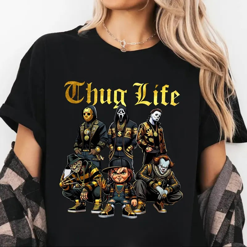 Thug Life Gold shirt, Horror Movie shirt, scary movie Halloween shirt, serial killer Halloween, Halloween Shirt Design shirt