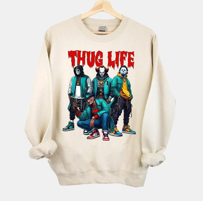 Thug Life Horror Movie Shirt, Friends Horror Characters Shirt, Horror Movie Killers Shirt, Scary Shirt, Halloween Shirt, Friend Horror Shirt style 02