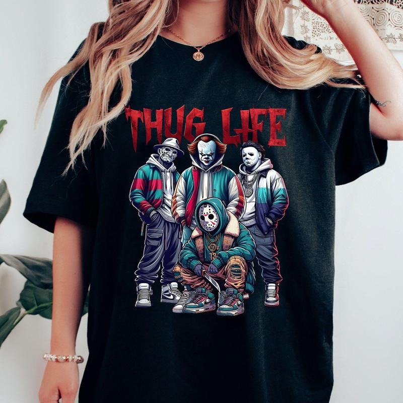 Thug Life Horror Movie Shirt, Movie Killers Shirt, Scary Halloween Movie Shirt, Horror Movie Shirt, Series Killer Halloween Shirt