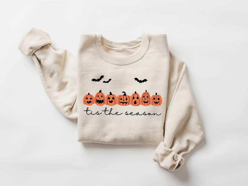 Tis The Season Halloween Sweatshirt, Pumpkin Halloween Sweatshirt, Spooky Season Shirt, Fall Halloween Shirt, Pumpkin Season Shirt, Autumn Fall Halloween Pumpkin Gift Shirt