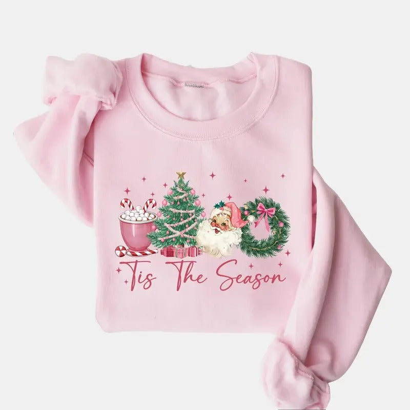 Tis The Season Sweatshirt, Christmas Tis The Season Sweatshirt, Merry Christmas Shirt, Christmas Sweatshirt Crewneck Classic Cotton Fabric