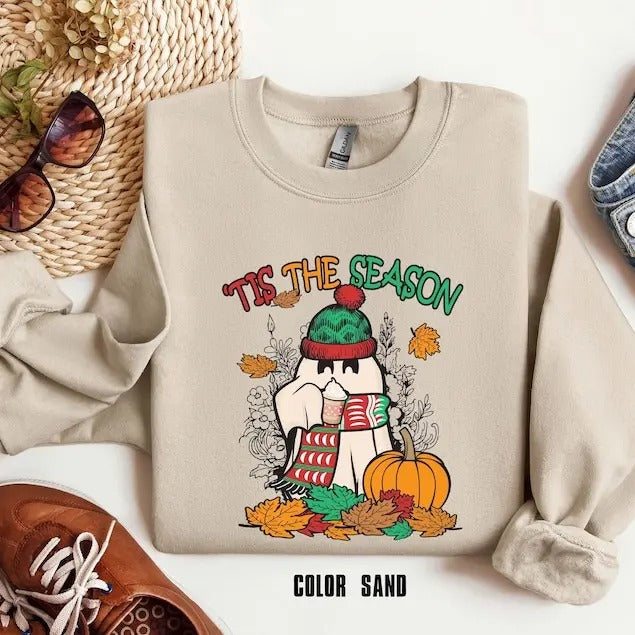 Tis The Season Sweatshirt, Happy Hallothanksmas Sweatshirt , Halloween Sweatshirt, Thanksgiving Shirt, Christmas Shirt,...