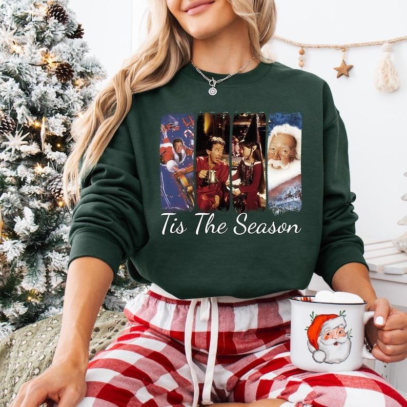 Tis The Season The Santa Clause Sweatshirt, Retro Santa Claus Christmas Tee, Believe Santa T-shirt, Bernard The Head Elf Hoodie, Xmas Gifts
