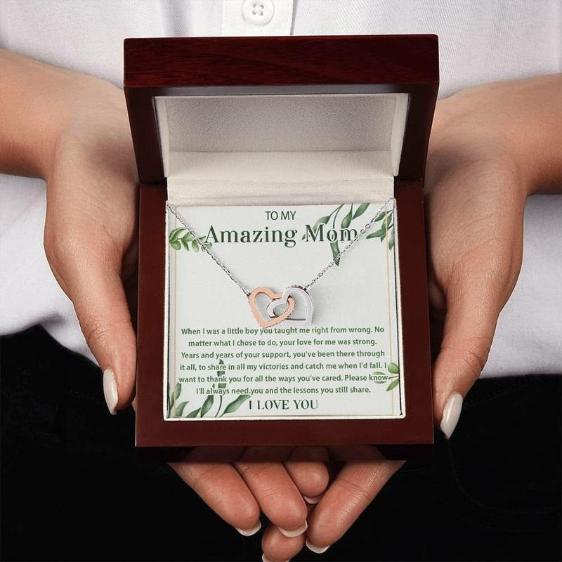 To My Amazing Mom Necklace, Mother's Day Gift, Message Card Jewelry For Christmas Gift, Necklace With Message Card, Gift...
