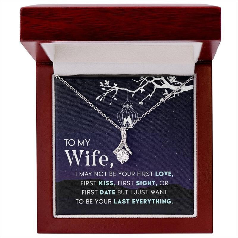 To My Beautiful Wife Necklace With I Love You Message Card, Birthday Gift For Wife, Gift For Wife, Thoughtful Gift For...