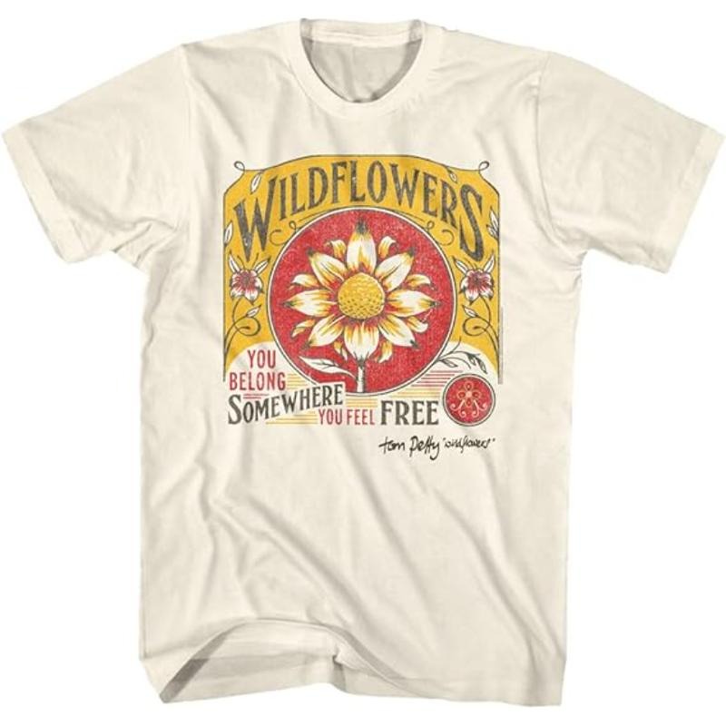 Tom Petty Wildflowers T-Shirt, You Belong Somewhere You Feel Free Tee, 90s Music Graphic Shirt, Vintage Rock Fan Gift