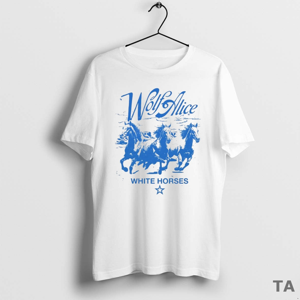 Top Wolf Alice White Horses Circle T Shirt Sweater