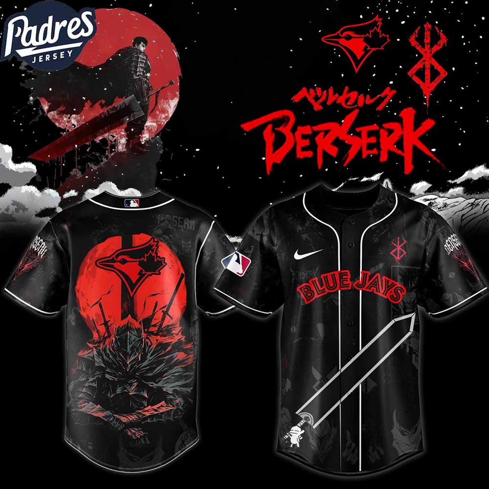 Toronto Blue Jays MLB X Berserk Personalized Baseball Jersey - Padres Jersey Oasis: Elevate Your Baseball Style Game