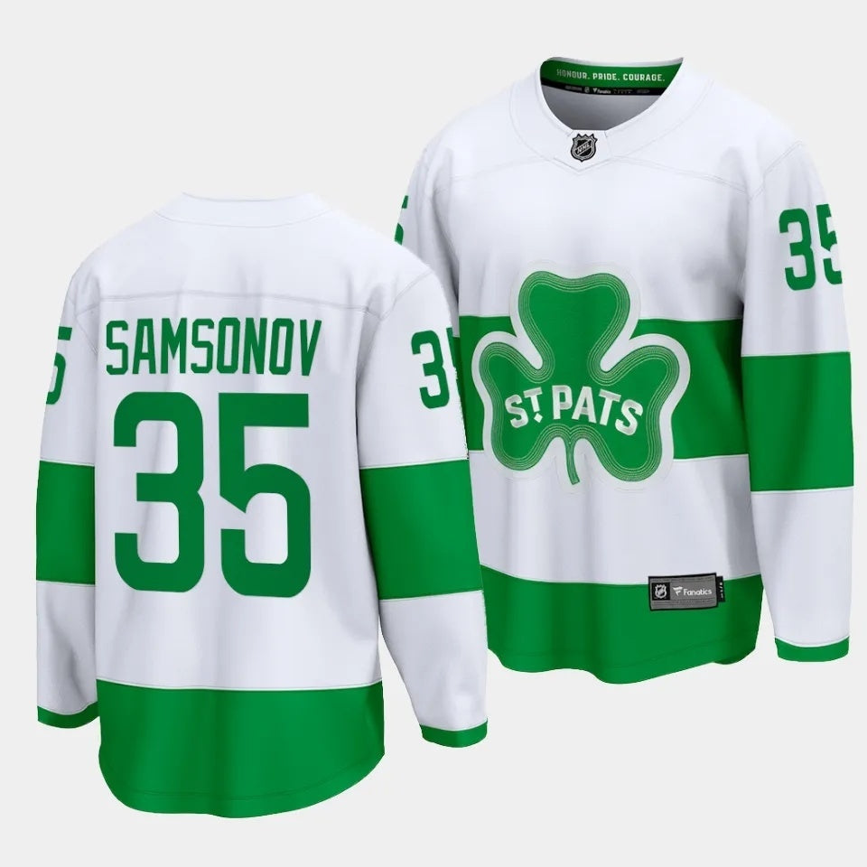 Toronto Maple Leafs #35 Ilya Samsonov 2024 St. Patricks Alternate White