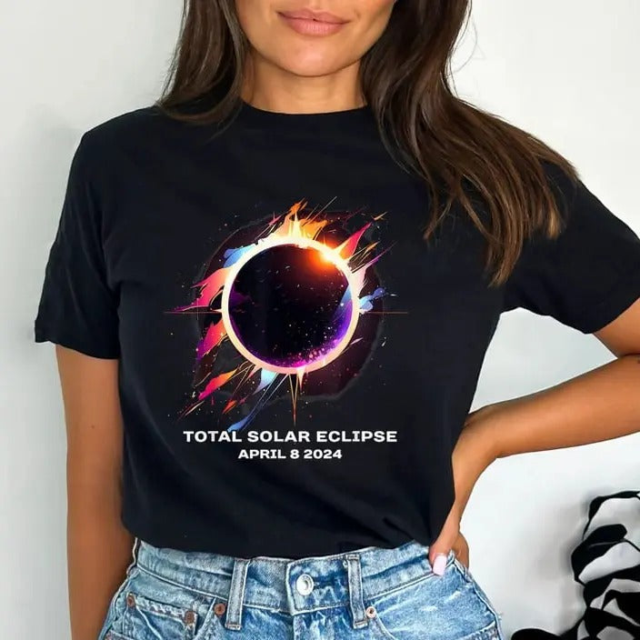 Total Solar Eclipse April 8 2024 Shirt, Spring America Eclipse Souvenir Shirt, Eclipse Event 2024 Shirt, Astronomy Lover Gift, Celestial Tee