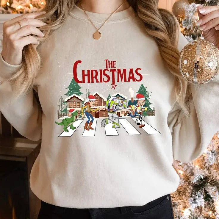 Toy Story Christmas Sweatshirt, Toy Story Land Sweatshirt, Matching Xmas Tee, Toy Story Character, Merry and Bright Sweatshirt, Christmas Party Sweatshirt