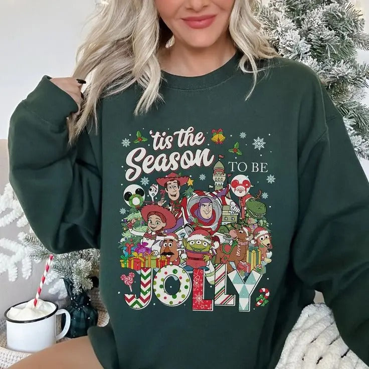 Toy Story Tis The Season To Be Jolly Sweatshirt, Toy Story Friends Christmas Sweatshirt, land Christmas, 's Very Merry Christmas Party