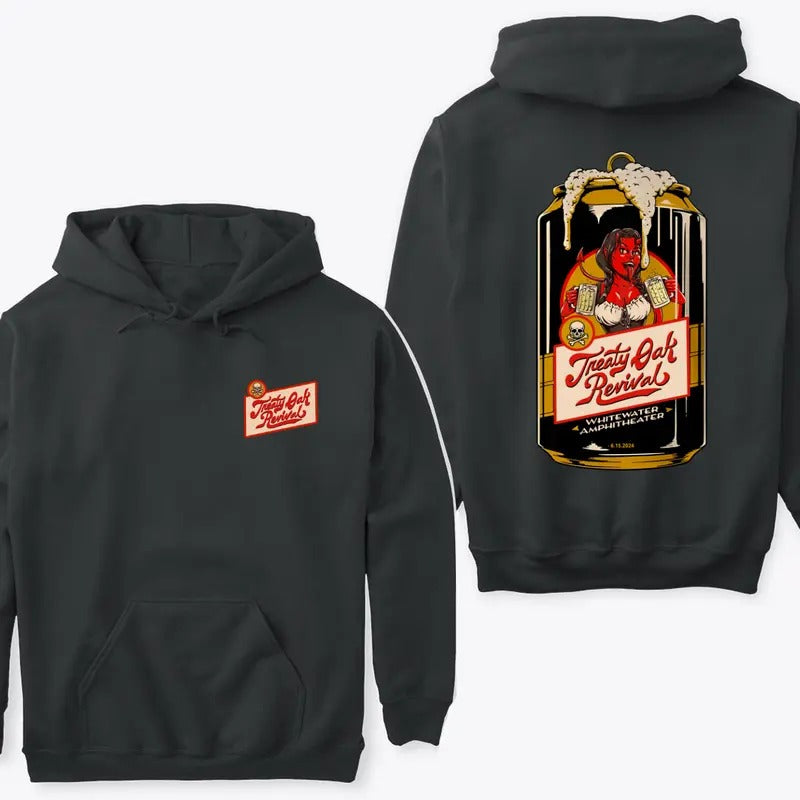 Treaty Oak Revival Design With Beer Can Art Shirt, Whitewater Amphitheater Hoodie, Oak Revival Sweatshirt, Concert Club Sweater, Band Tour Shirt, Gift For Music Lovers, Unisex Graphic Shirt For Men And Women