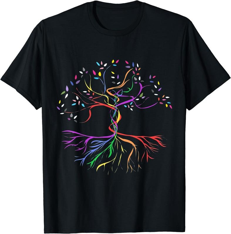 Tree Life Rainbow LGBT Cool Gay Pride Flag Ally T-Shirt | Unisex Cotton Tee Gift, Crewneck, Short Sleeve