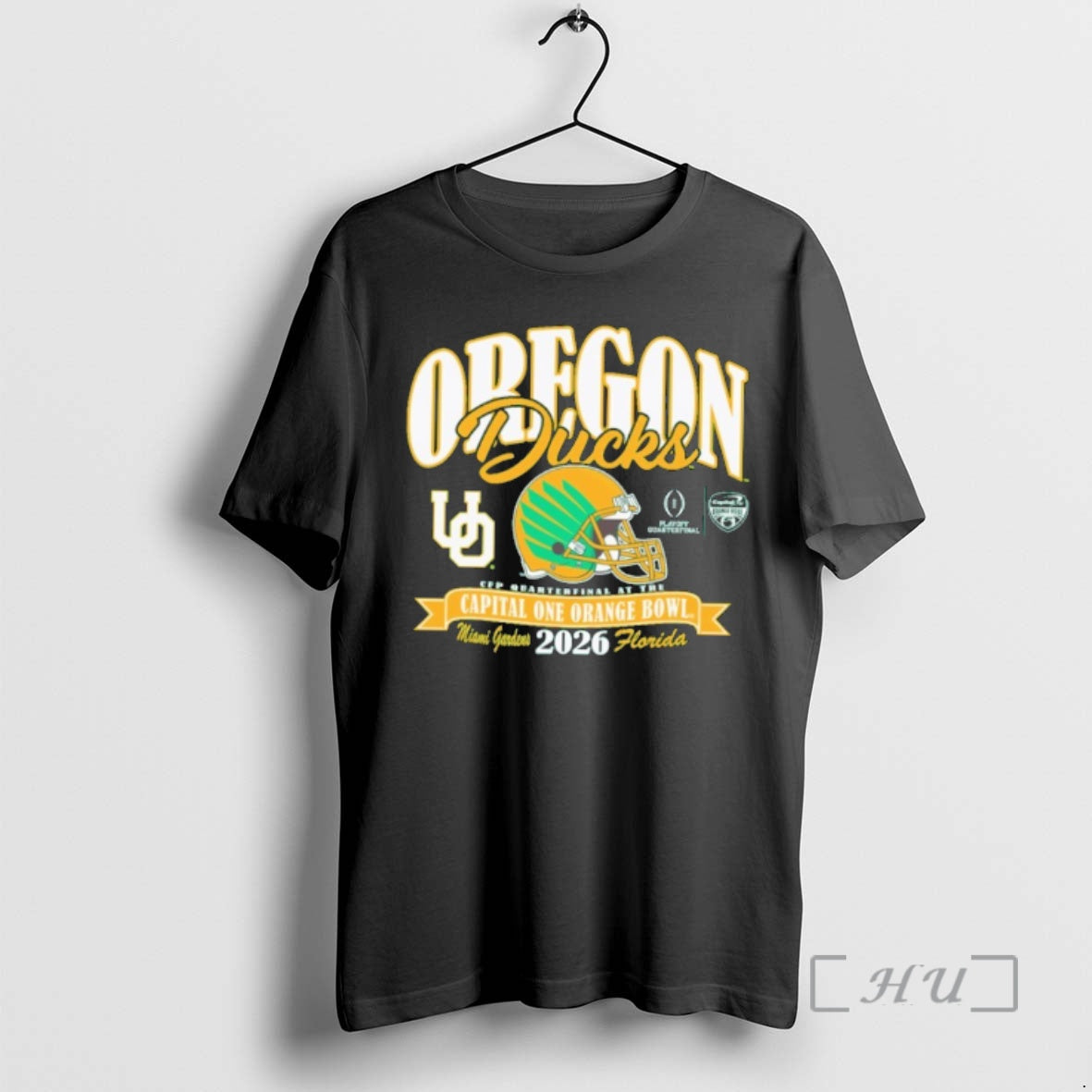 Trending Oregon Ducks College Football Playoff 2026 Capital One Orange Bowl Helmet Premium T Shirts