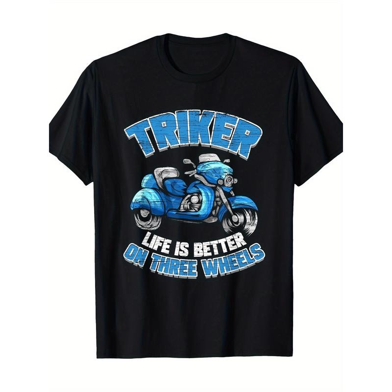 Triker Motorcycle Trike Motortrike Three Wheeler Biker Gift T-Shirt 100%Cotton Made in USA