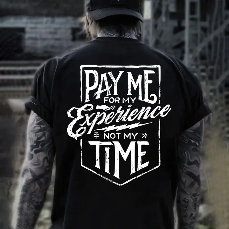 Troll Co Work Pay Me For My Experience Not My Time T-shirt Sweatshirt Hoodie, Support Blue Colar Unisex Shirt, Back Side Printed Workwear Streetwear, ESTD MMXVII