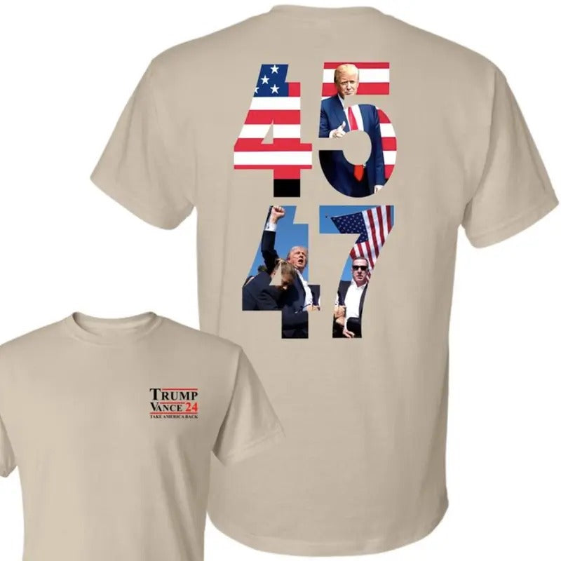 Trum 45 47 President T-Shirt, Trump Vance' 24 Shirt, Trump Supporter Shirt, Full Size, Full Colors Hoodie, Sweatshirt