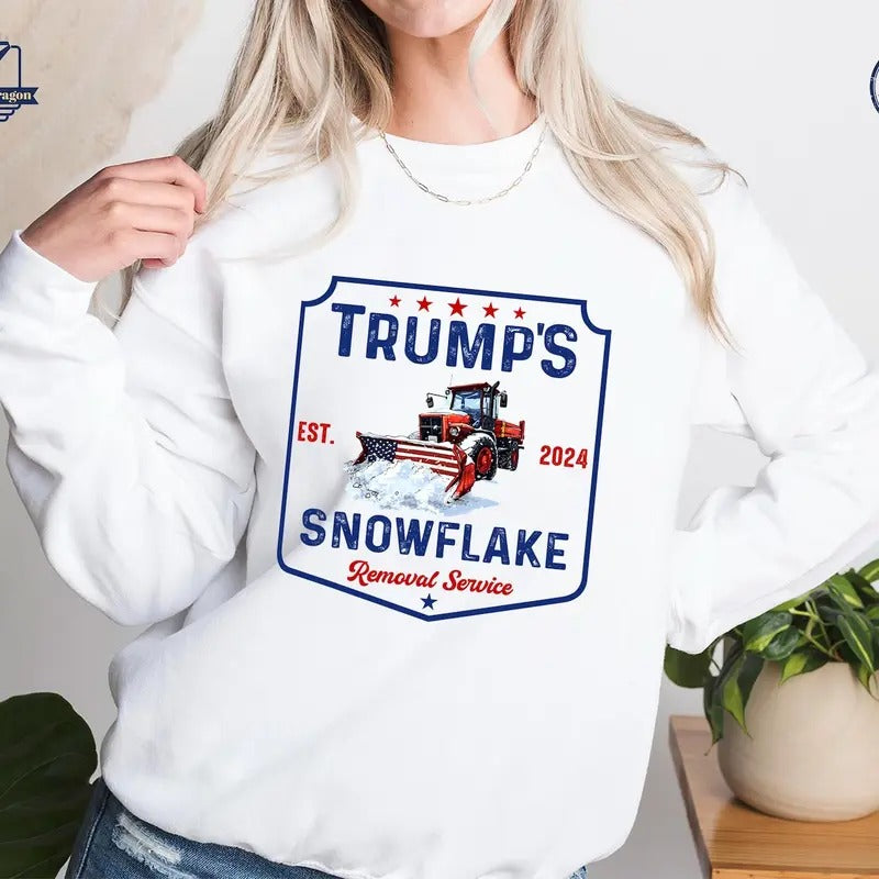 Trum Snowflake Removal Service Sweater, USA Flag Christmas Snowflake Removal Service Sweatshirt Not Comfort Colors for men and women