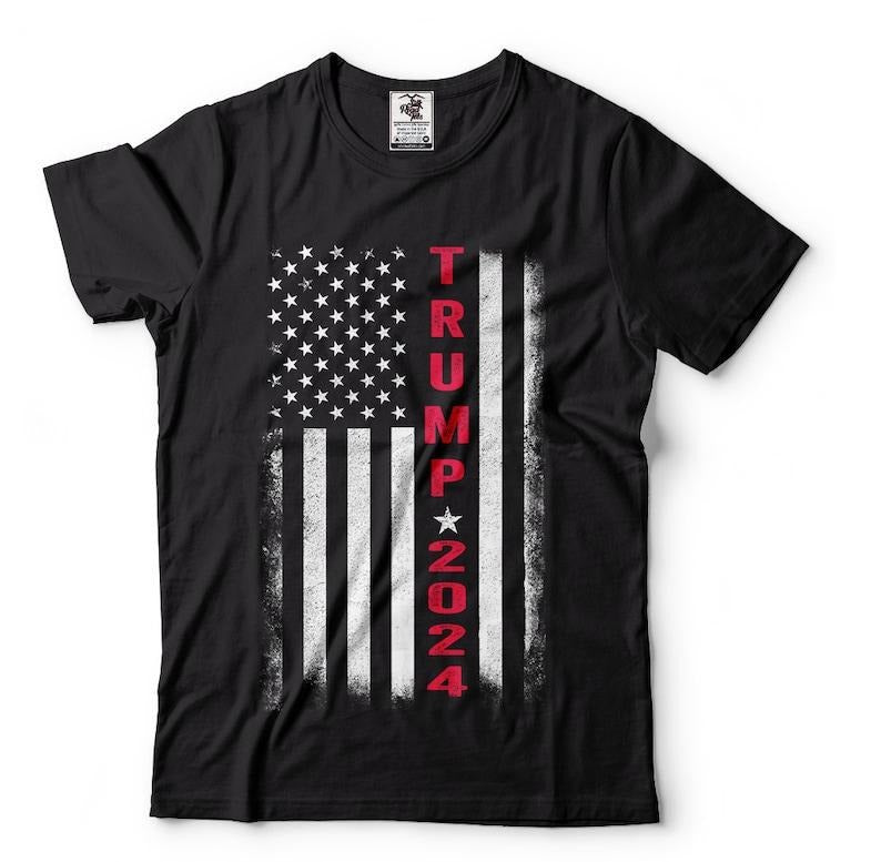 Trump 2024 American Flag Vintage T-Shirt MAGA trump 2024 sweater Hoodie, Sweatshirt | WearSparks.com