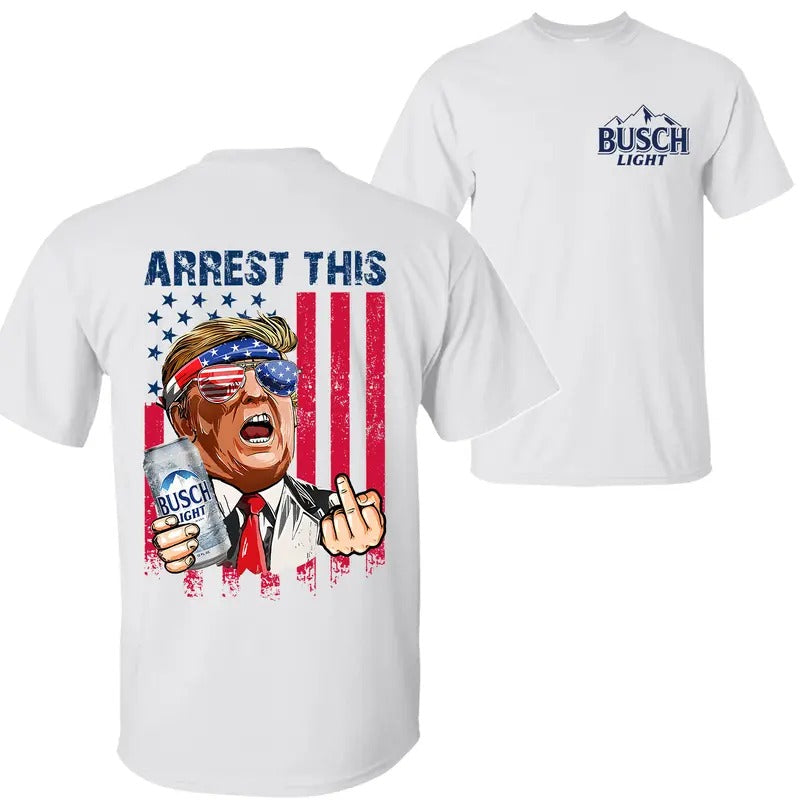 Trump Bush Light T-Shirt Sweatshirt Hoodie, Trump 2024 Shirt, 2 Sided Graphic Printed Unisex Classic Cotton T-Shirts Comfort Menswear Womenswear Top In All Sizes All Colors Streetwear