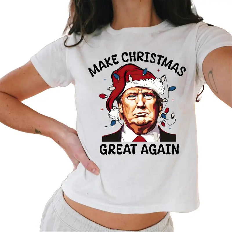 Trump Make Christmas Great Again Baby Tee, Make Christmas Great Again Baby Tee, Funny Trump Gift Casual Comfort Hoodie,...