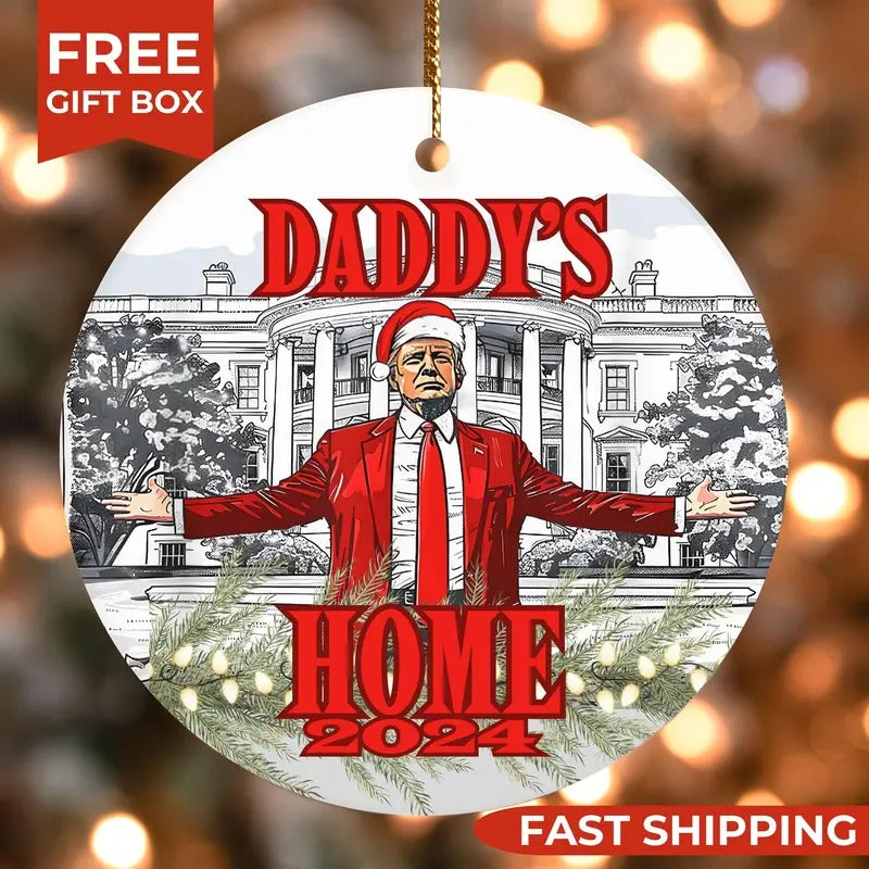 Trump White house Ornament, Trump 2024 Victory Ornament, President 47 Christmas Ornament, Trump Supporter Christmas...