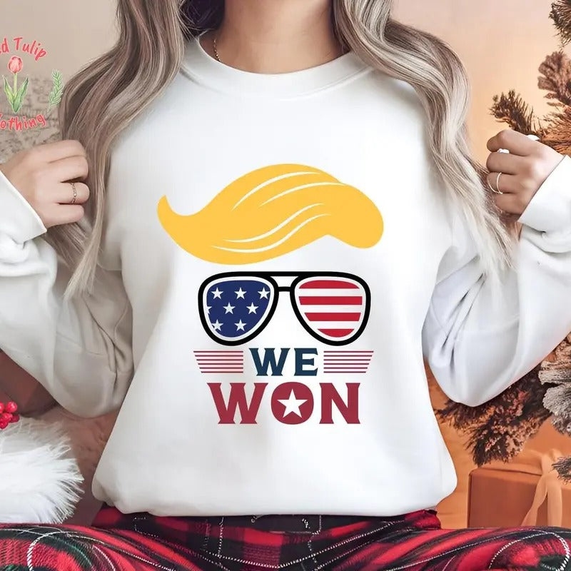 Trump Won Again T-shirt Sweatshirt Hoodie, Triumph Trump After Election, Trump Sweatshirt, Election Sweatshirt, Trump 2024 Hoodie, Trump 47th President