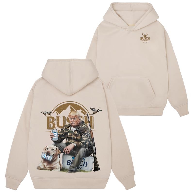 Trumpp Hunting Busch Light Beer 2 sider Sweatshirt Hoodie Tshirt, All Size Trump Hoodie, All Colors Hoodie for Men and Women