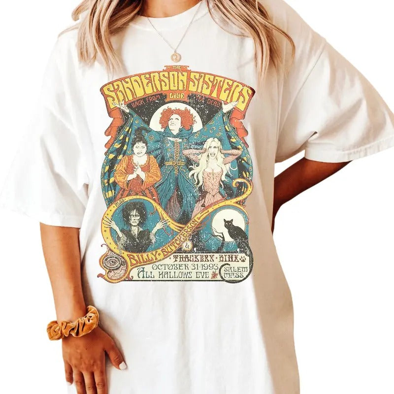 Tshirt, Halloween Tshirt, Witch Tee, Witch Sisters Vintage Style Halloween, Hocus Pocus Tee, T-shirt Top Womenswear