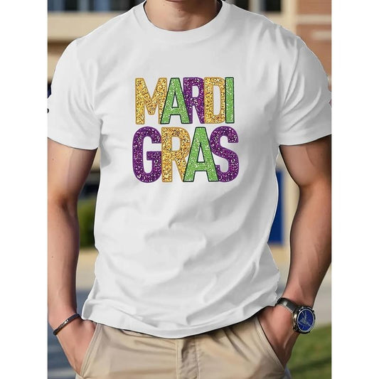 "Tuesday" Pattern Printing 100% Cotton Casual Novel Men's T-shirt, Short-sleeved Summer Shirt, Comfortable Fit, Fashionable Street Style Round Neck T-shirt, Suitable For Daily And Outdoor. Made in USA