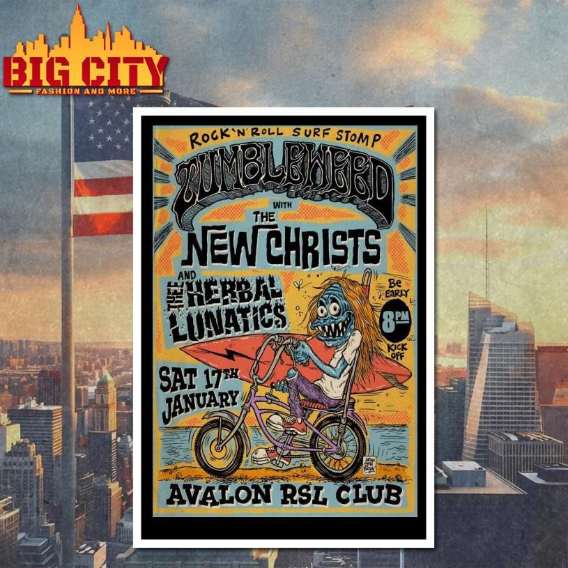 Tumbleweed Avalon Beach Concert Jan 17 2026 Poster Shirt