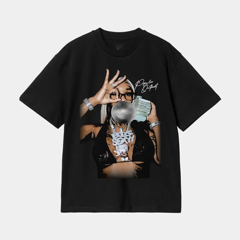 Turn Heads in Sexxy Reddd Bubble Gum Big Face Signature Rap Tee
