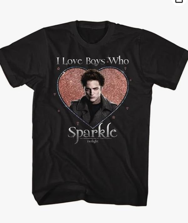 Twilight T Shirt I Love Boys Who Sparkle Adult Short Sleeve T Shirts Twilight Movies Graphic Tees