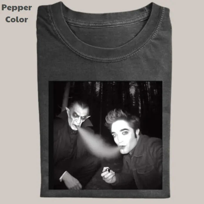 Twilight Vintage Tee, Edward Dracula Smoking T-Shirt, Movie Graphic Tee, Unisex Meme Cringe Funny Dumb Shirts, Menswear Womenswear Streetwear