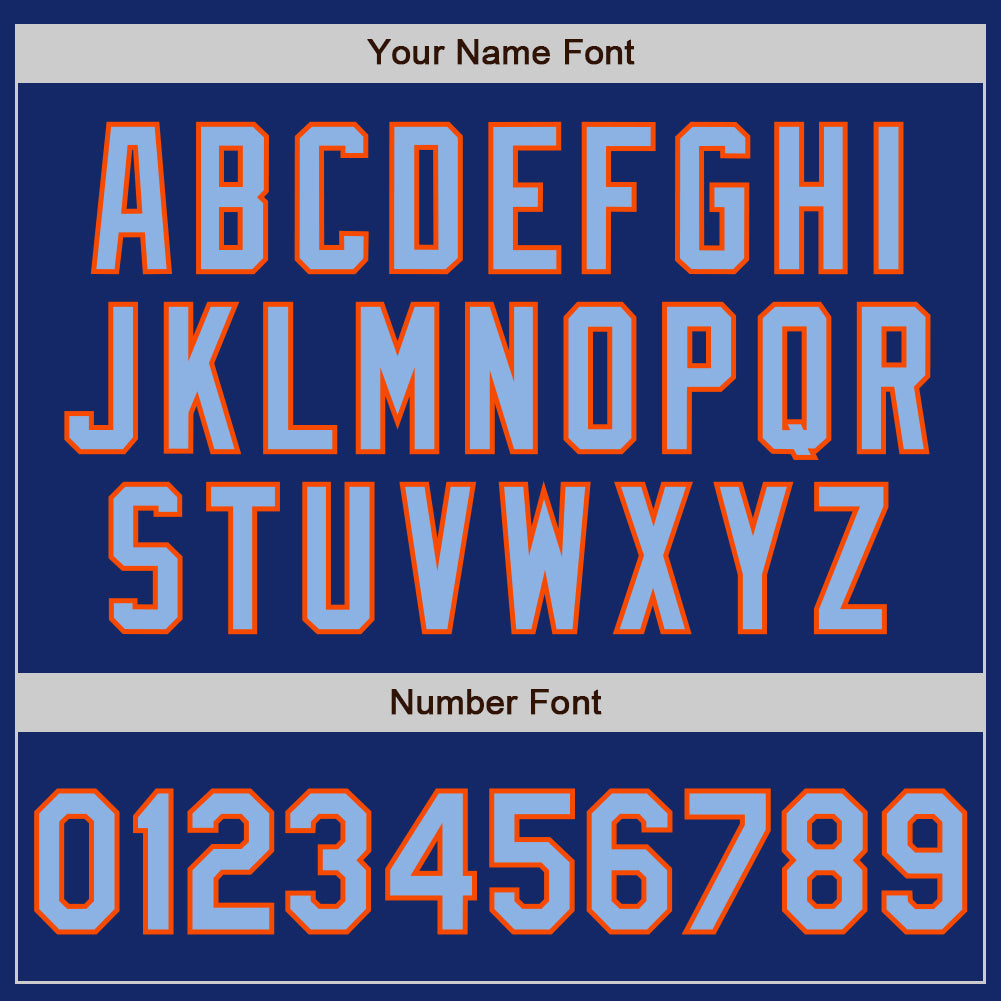 Custom Royal Light Blue-Orange Authentic Two Tone Baseball Jersey