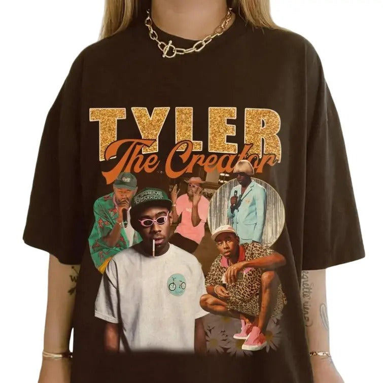 Tyler the Creator Shirt, Brent Faiyaz Vintage 90s Rap Tees Menswear Top