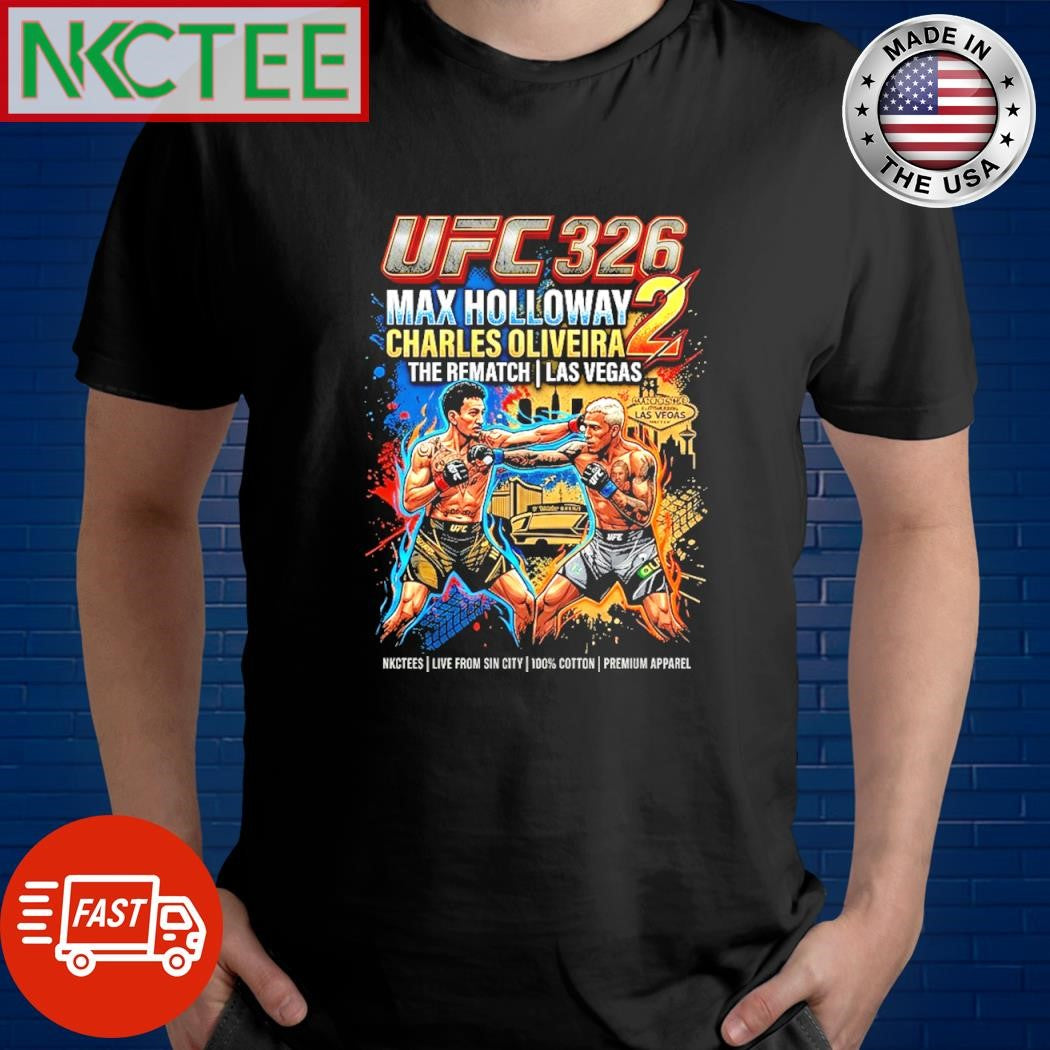 UFC 326 Las Vegas The Rematch – Max Holloway vs Charles Oliveira Edition T-Shirt – Nkctees