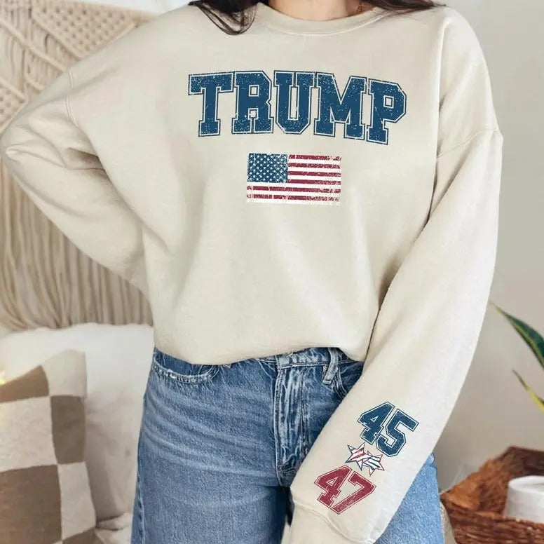 US Trump 45 47 TShirt Sweatshirt Hoodie, Trump 47 Sweatshirt, Menswear Womenswear Top